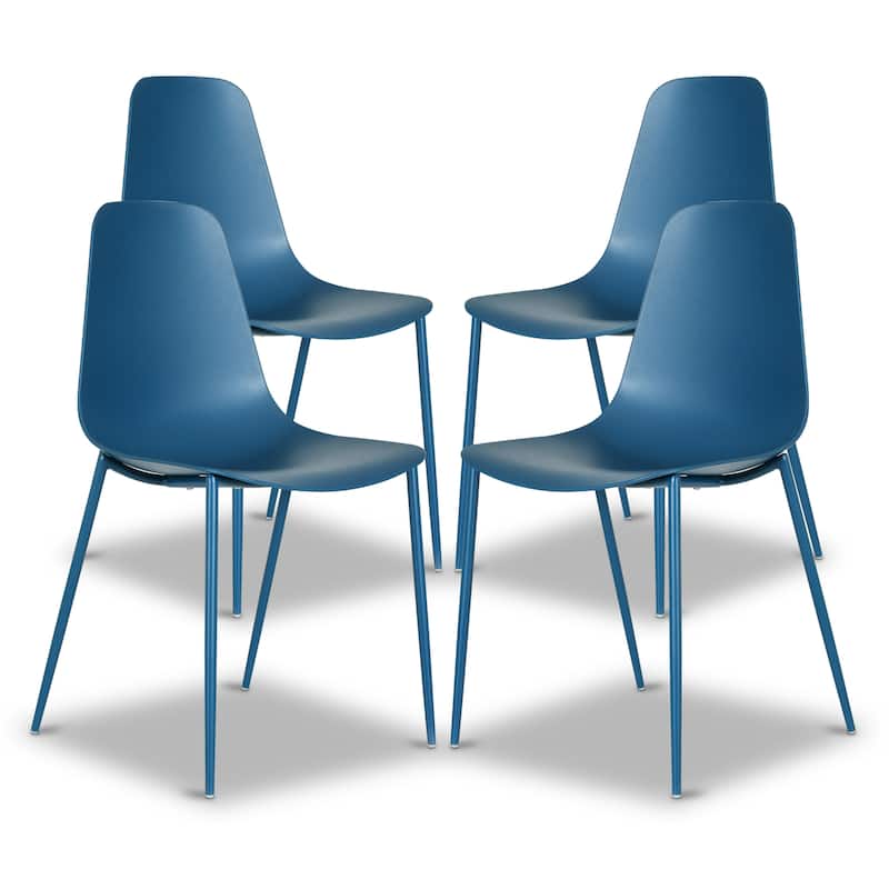 Poly and Bark Isla Modern Chairs (Set of 4) - Lago Blue