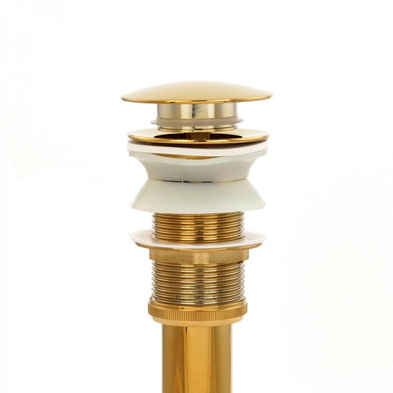 Brass Polished 2 Pop-up Sink Drain With Overflow PVD Pack of 2 Renovators Supply - N/A - Gold