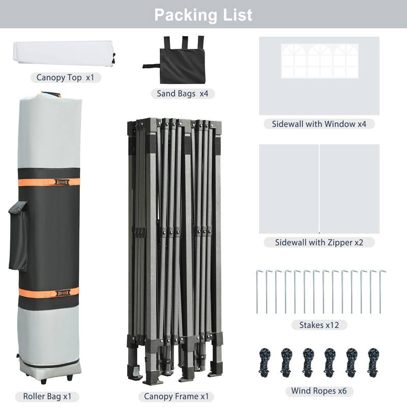 10x20 Pop Up Canopy with Sidewalls