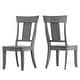 preview thumbnail 6 of 18, Eleanor Black Farmhouse Trestle Base Panel Back 6-piece Dining Set by iNSPIRE Q Classic Antique Black Table - Antique Grey Chairs and Bench