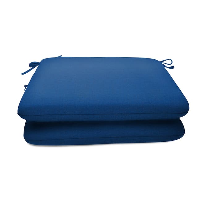 18-inch Square Solid-color Sunbrella Outdoor Seat Cushions (Set of 2) - Cast Royal