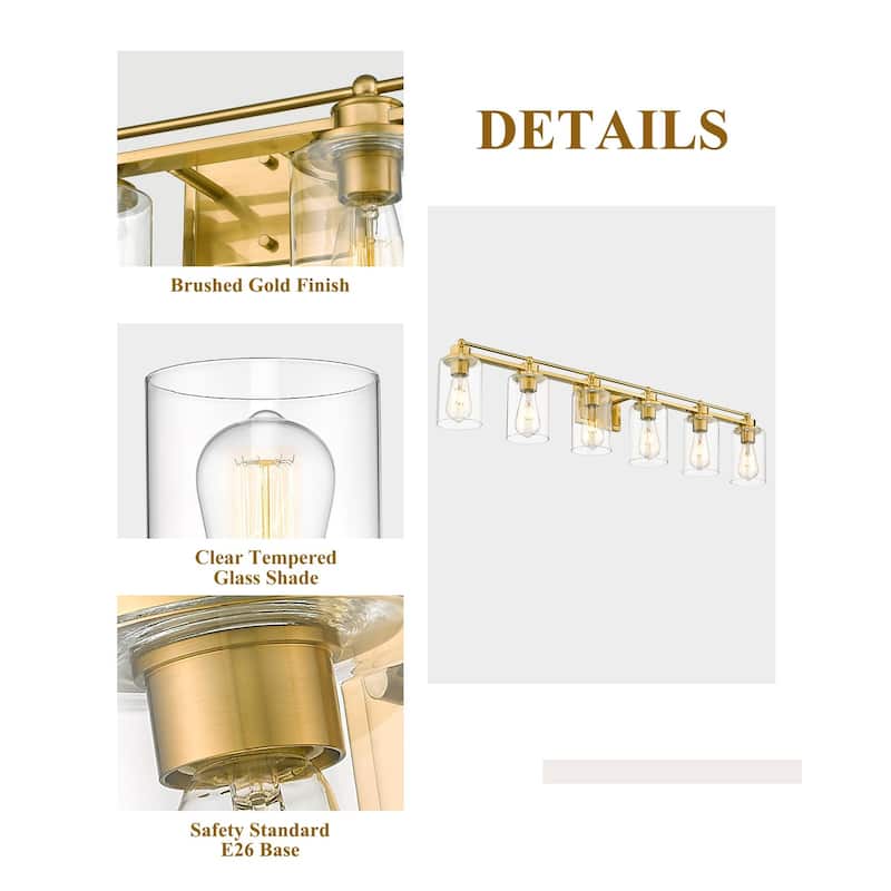 Bathroom Vanity Light,Wall Sconce Lamp Over Mirror with Clear Glass Shade