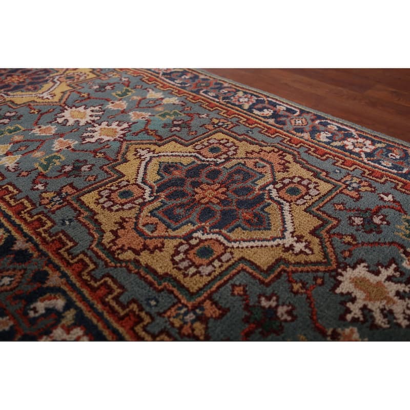 Geometric Heriz Serapi Oriental Accent Rug Hand-Knotted Wool Carpet - 2'7"x 6'0"