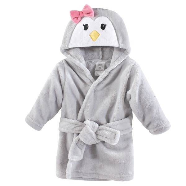 slide 1 of 1, Luvable Friends Baby Girl Plush Bathrobe, Girl Penguin, 0-9M - Girl Penguin - 0-9 Months 0-9 Months - Girl Penguin