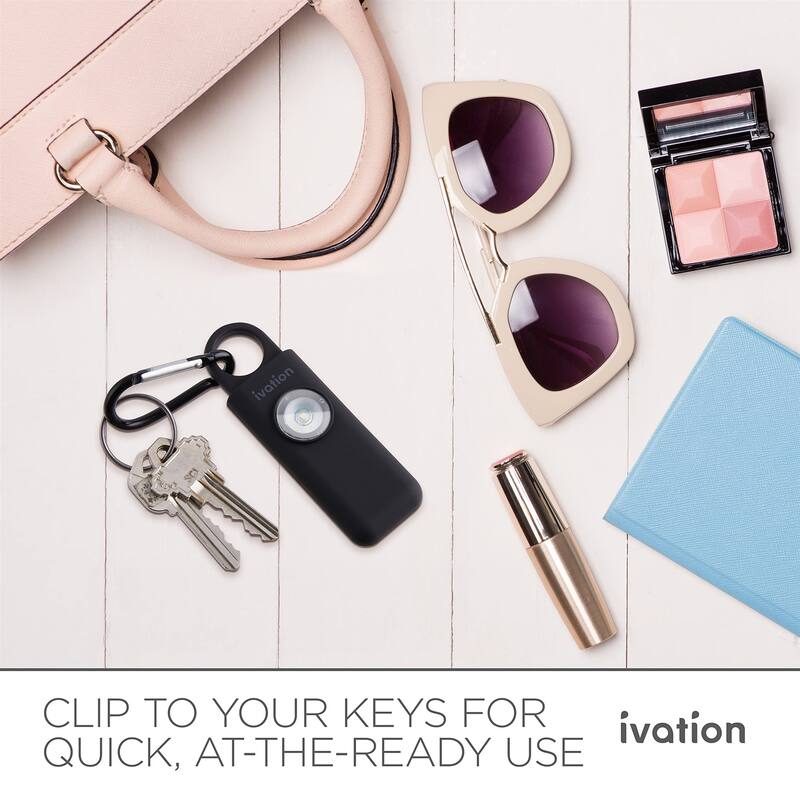 Ivation Personal SOS Keychain Alarm, 125 dB Rechargeable Personal Alarm W/LED Strobe Light