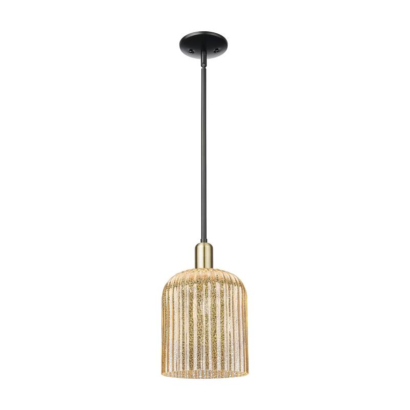 Innovations Lighting 716-1S-13-8 Bridal Veil Pendant Bridal Veil 8" - Black Antique Brass / Mercury