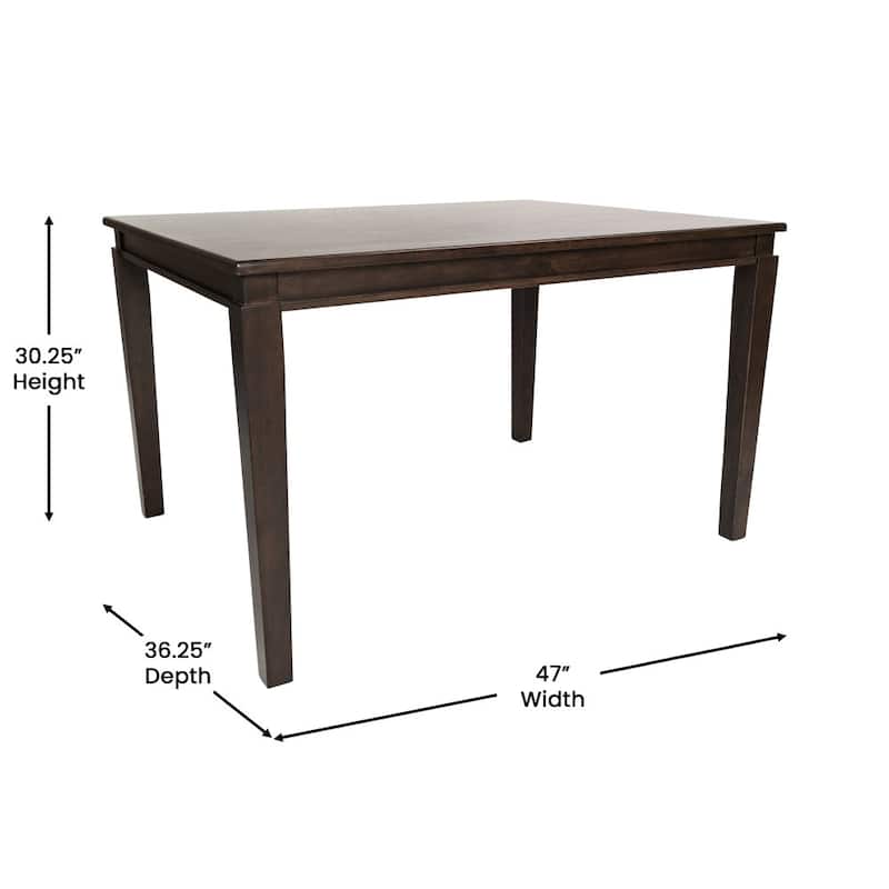 Solid Wood Commercial Grade Dining Table - 47"D x 36.25"W x 30.25"H