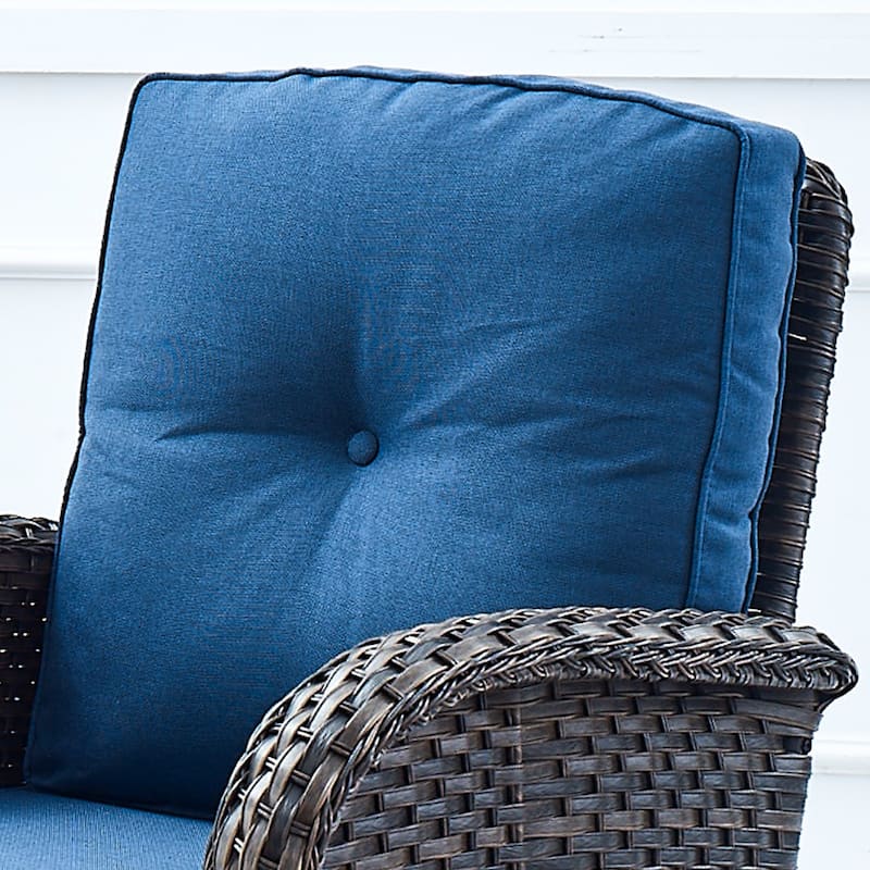 Gymojoy 5 PCS Outdoor Loveseat Sofa with Table and Swivel Rocker Chair Set