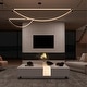preview thumbnail 9 of 18, Storage Masterpiece Contemporary White Coffee Table Colorful LED Edge - 55.1"W