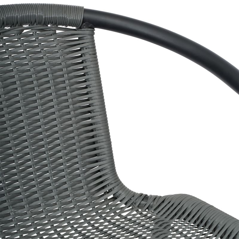 4PK Indoor/Outdoor Rattan Restaurant Barstools