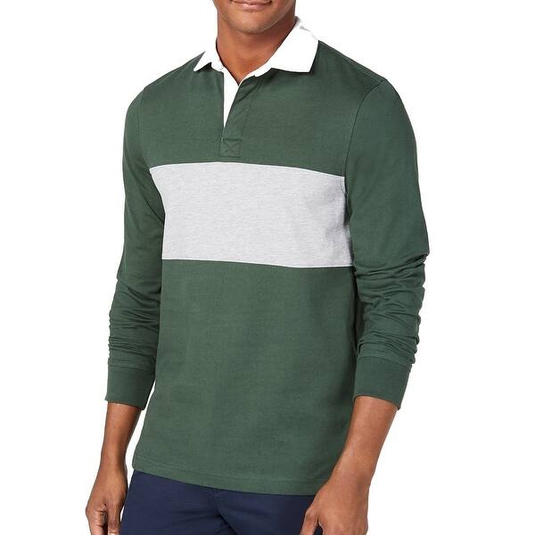 Club Room Mens Colorblock Polo Long Sleeve Shirt