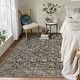 preview thumbnail 29 of 28, Vintage Floral Print Rug Carpet Washable Distressed Area Rugs for Living Room Bedroom 4'x6' - Black