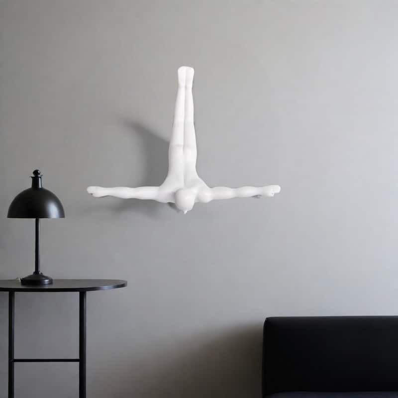 HomeRoots 7" Black Diver Resin Wall Decor