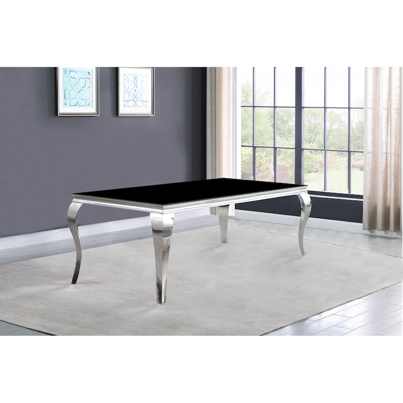 Carone Rectangular Glass Top Dining Table