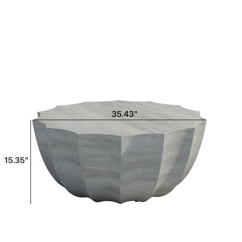 35.43" Modern Indoor/Outdoor Waterproof Coffee Table - Durable MgO Cement Design