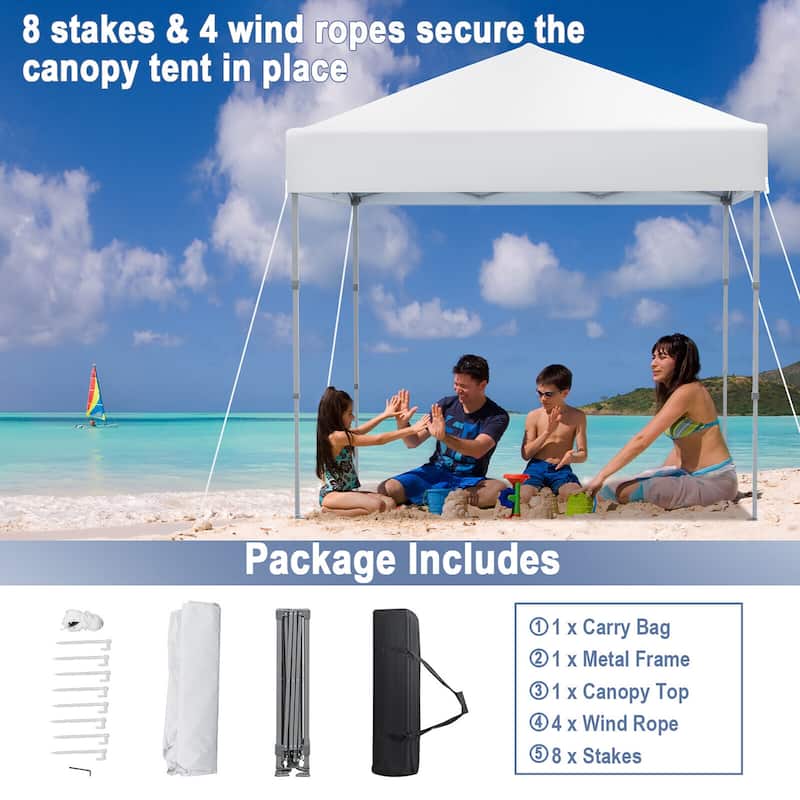 Gymax Patio 6.6 x 6.6ft Outdoor Pop-up Canopy Tent Portable Sun
