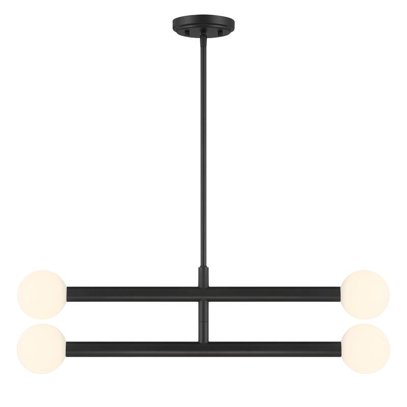 Bellevue SHCH24949 4 Light 30" Wide Chandelier with Opal Glass Shades