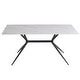preview thumbnail 92 of 131, Elega Modern Sintered Stone Dining Table Modern Trestle Base Powder-Coated Steel Frame Kitchen Table - 47"-71"