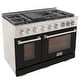 preview thumbnail 58 of 63, Professional 48 in. 6.7 cu. ft. Double Oven Natural Gas Range with 25K Power Burner, Convection Oven in Stainless Steel