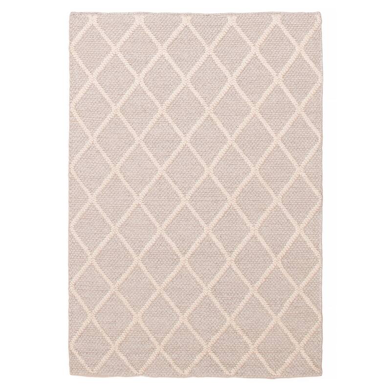 ECARPETGALLERY Braid weave Sienna Grey Wool Rug - 4'1 x 6'0 - Light Grey - 4'1 x 6'0