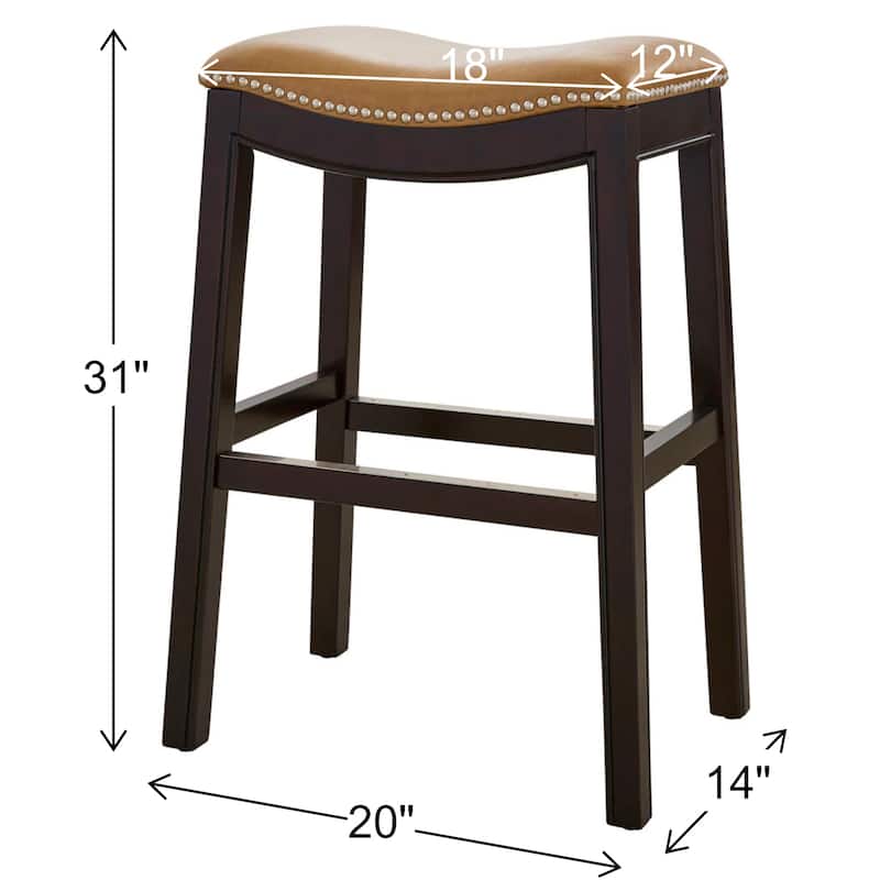Julian 31" Espresso Bar Stool with Tan Faux Leather seat