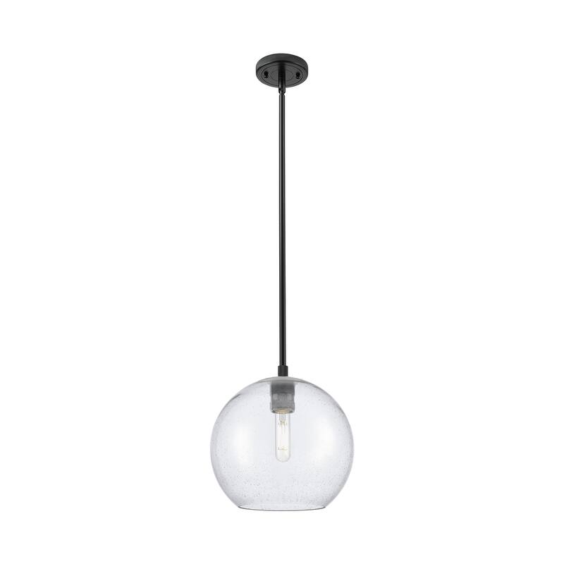 Innovations Lighting Downtown Urban - Crown Point - 1 Light 10" Athens Stem Hung Pendant - Seedy/Matte Black