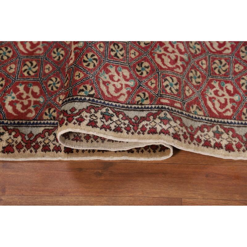 Red Anatolian Turkish Vintage Runner Rug Handmade Wool Carpet - 3'2" X 9'5"