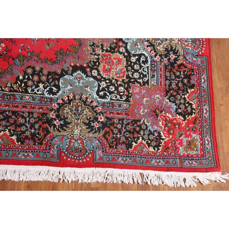 Victorian Style Pink Kashan Turkish Area Rug Machine Made Carpet - 9'8" x 13'2"