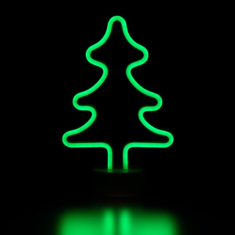 LED Christmas Tree Neon Table Light - 11" - Green
