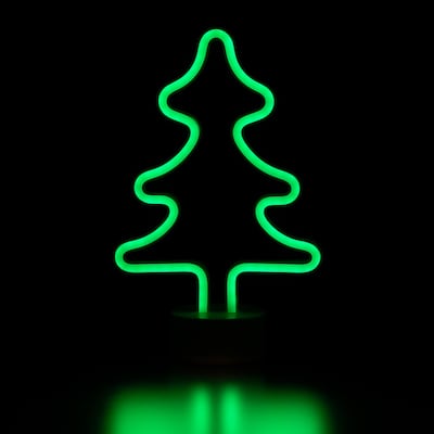 LED Christmas Tree Neon Table Light - 11" - Green