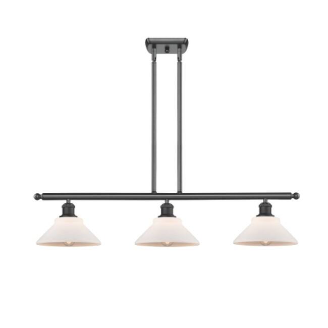 Innovations Lighting Orwell 3 Light 36" Wide Linear Chandelier - Matte Black / Matte White