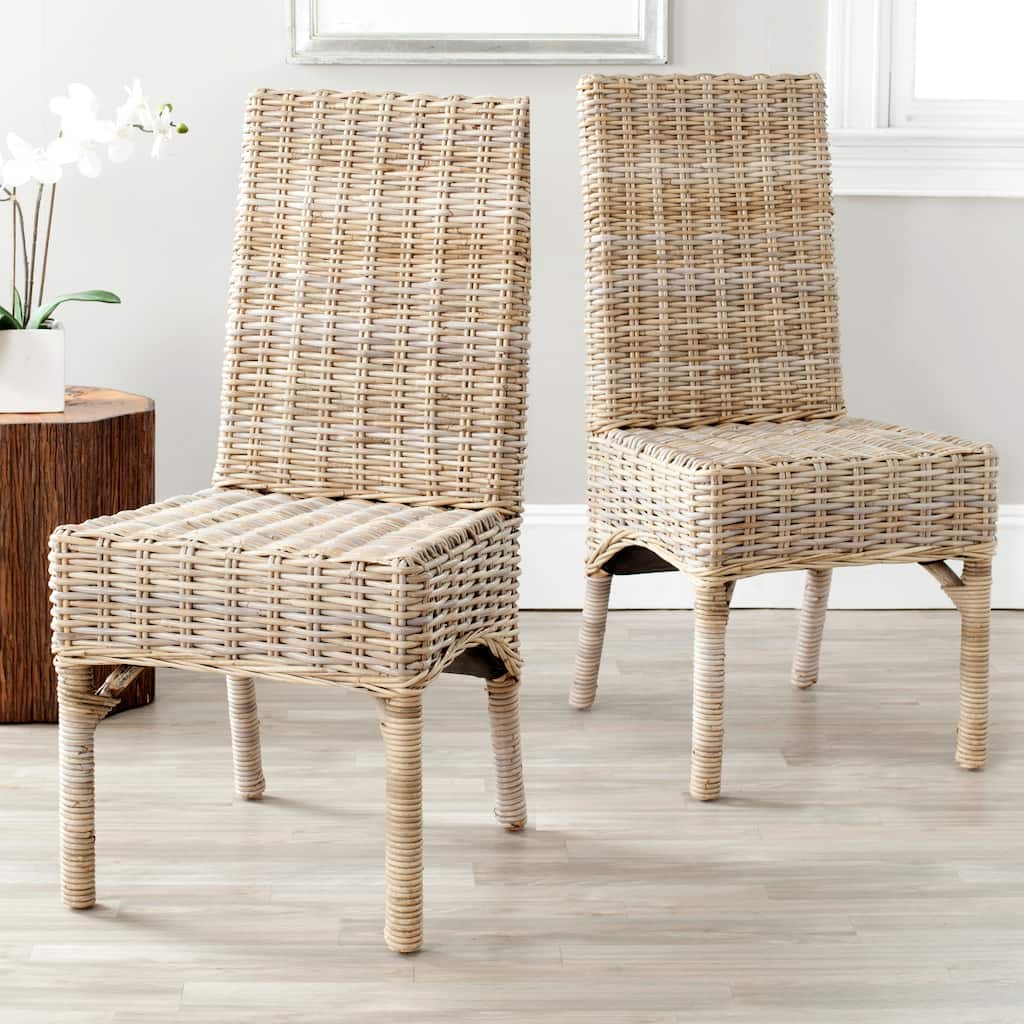 SAFAVIEH Karyl Unfinished Natural Wicker Dining Chair (Set of 2) - 18.5" x 18.5" x 38.1" - 19Wx19Dx38H