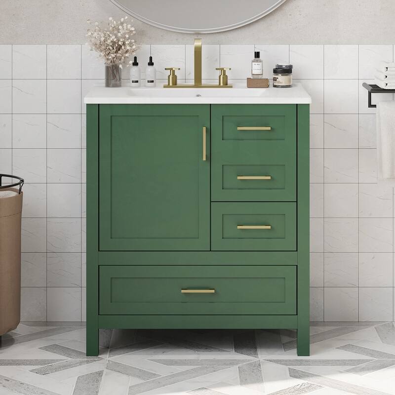 Bathroom Vanity with Sink Combination Set - Green