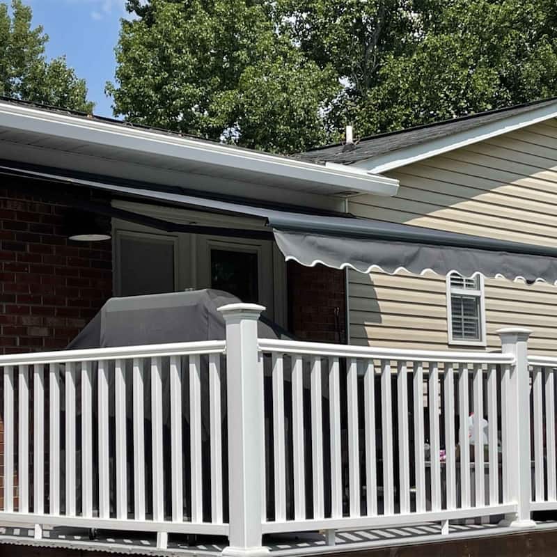 ALEKO Black Frame Retractable Home Patio Canopy Awning 13 x 10 ft Grey