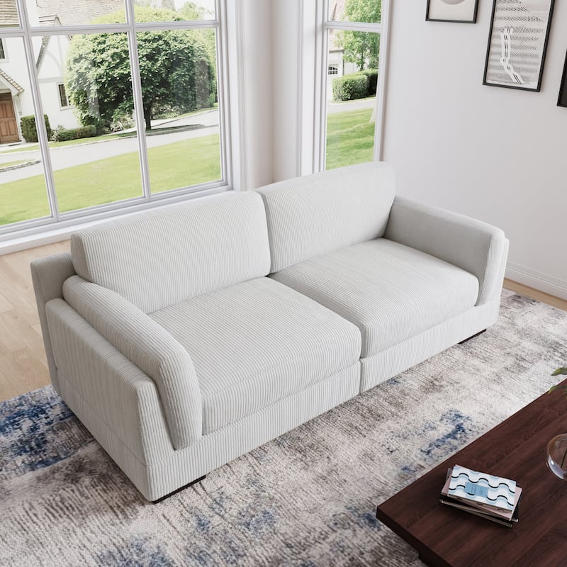 90" Oversized Modular Sectional Corduroy Sofa