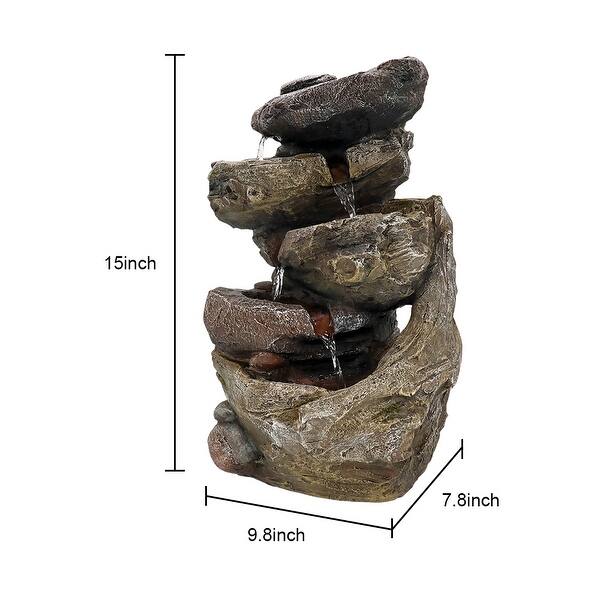 15 H''Rockery Tabletop Fountain Resin Indoor Waterfall with Light Bed Bath & Beyond 37783093