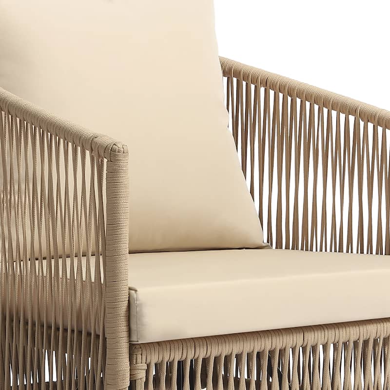 3-piece Cushioned Swivel Patio Wicker Furniture Set Outdoor Rattan Bistro Set.