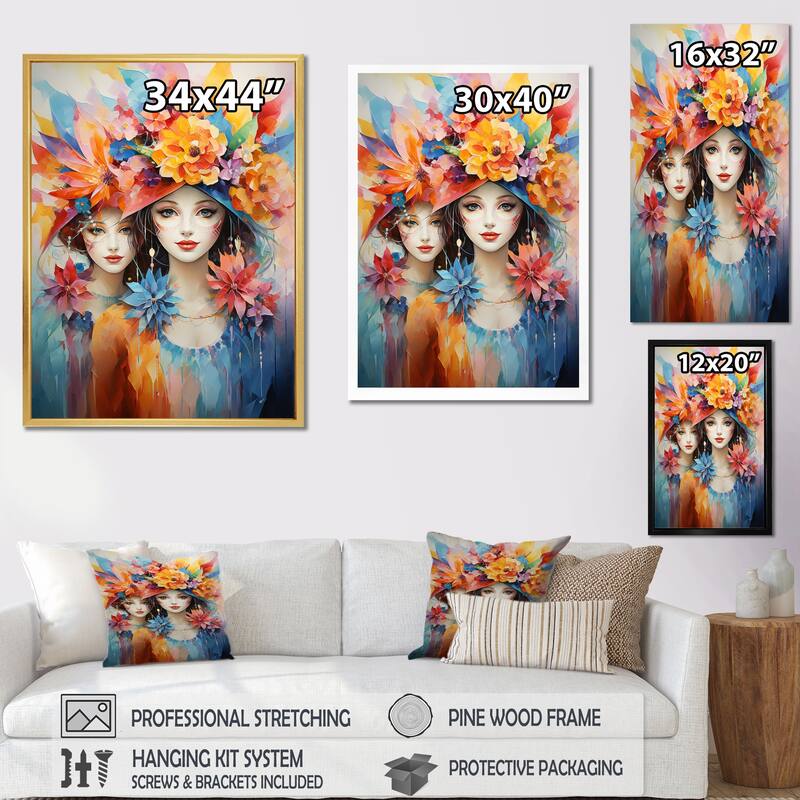 Designart "Venice Carnival Woman Portrait" Judaism Wall Art