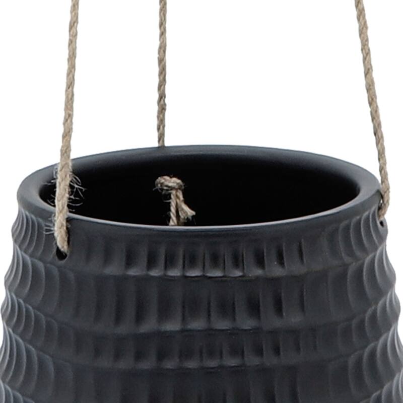 Sagebrook Home Neutral Textured Ceramic Hanging Planter