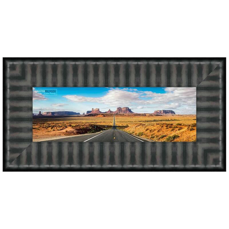 40x16 Contemporary Black Complete Wood Panoramic Frame with UV Acrylic