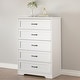 preview thumbnail 1 of 13, 5 Drawers Dresser with Deep Drawers White