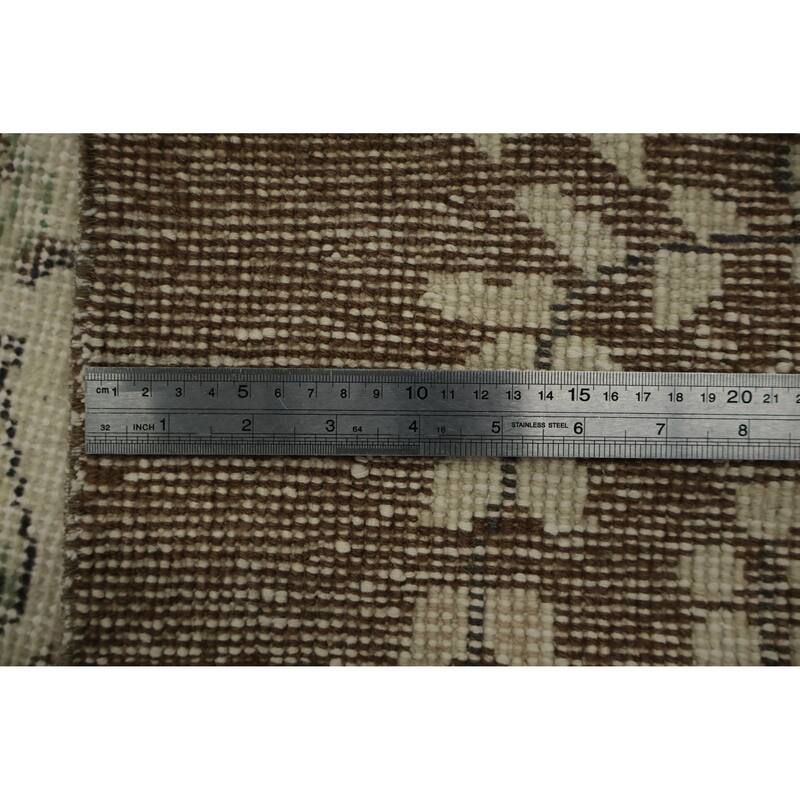 Hand Knotted Oriental 100% Wool Carpet Transitional Floral Beige & Ivories Anatolian Area Rug - 9' 11'' X 6' 2''