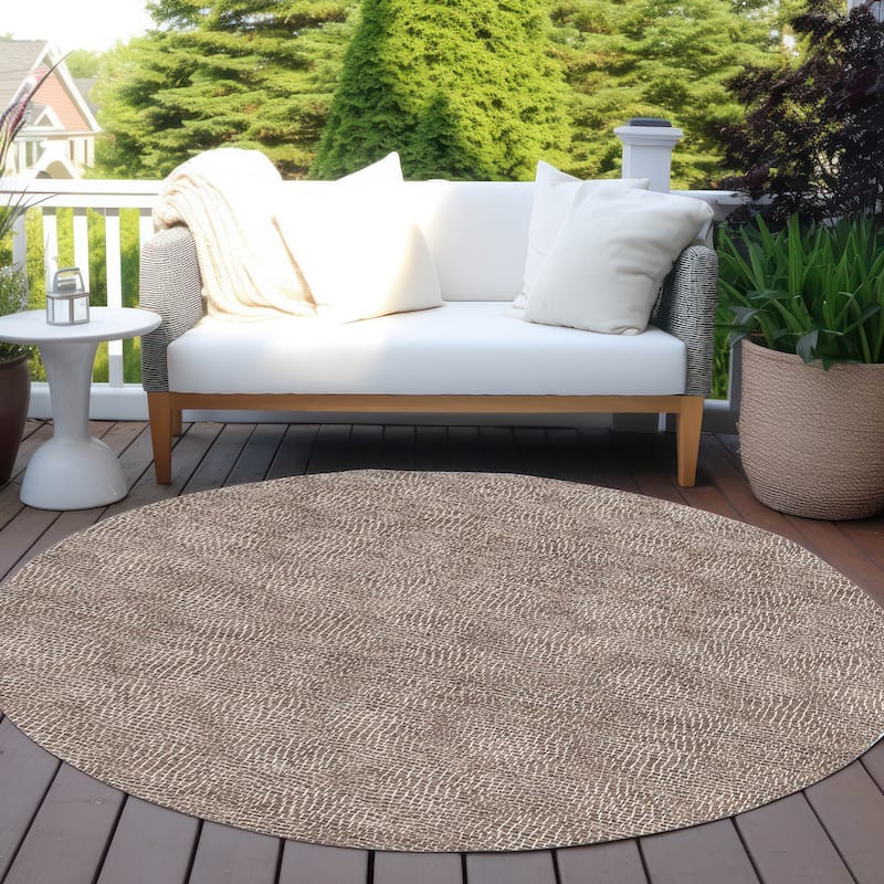 Machine Washable Indoor/ Outdoor Solid Modern Chantille Rug