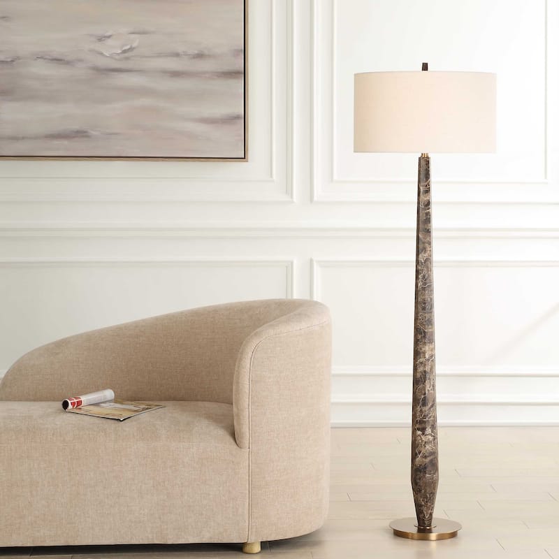 Uttermost Tyree Brown Marble Floor Lamp