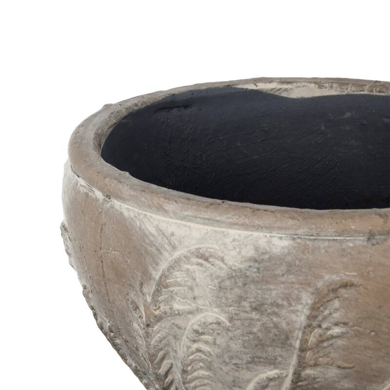 Waving Grass Terracotta Planter - 7.25" - Brown and Gray
