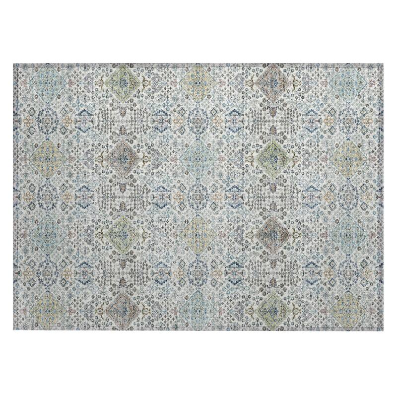 Machine Washable Indoor/ Outdoor Boho Panel Chantille Rug