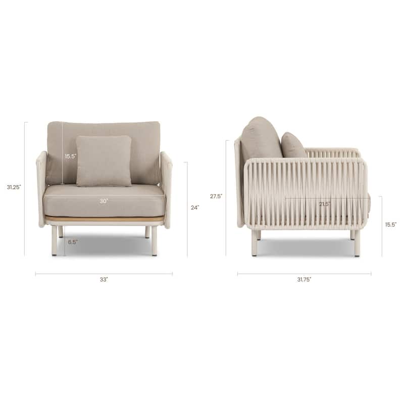 Poly & Bark Salvora Rope-Wrapped Coastal Outdoor Lounge Chair