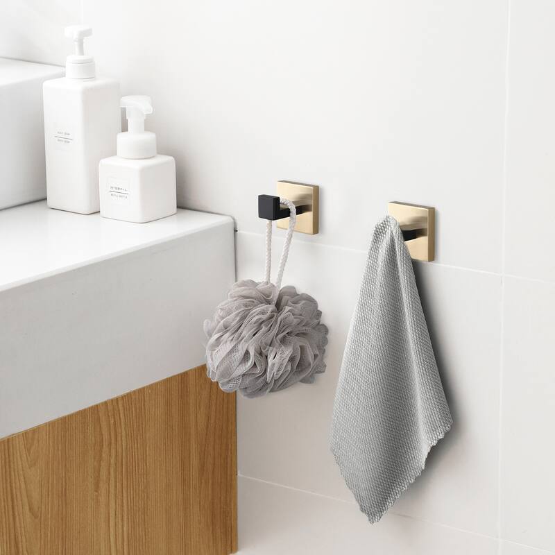 Towel Hooks for Bathrooms,SUS 304 Stainless Steel Coat Hook,Heavy Duty Towels Holder Hooks,6- Pack