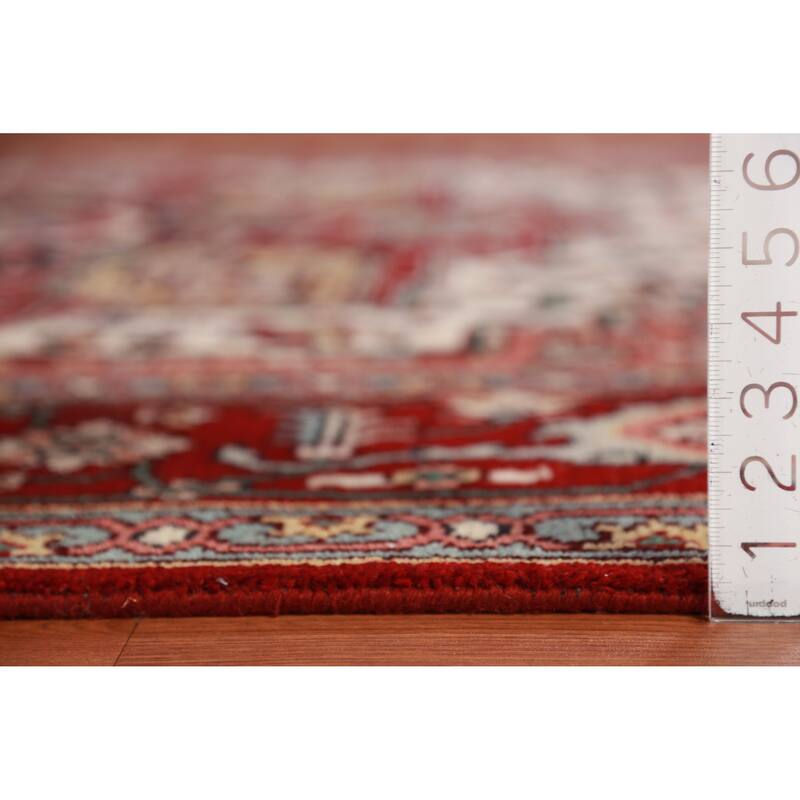 Hand Knotted Oriental 100% Wool Carpet Traditional Medallion Beige & Ivories Heriz (serapi) Area Rug - 10' 1'' X 7' 11''