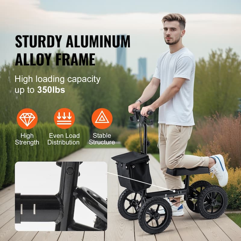 Folding Knee Scooter Leg Recovery Scooter for Broken Ankle Foot Injuries